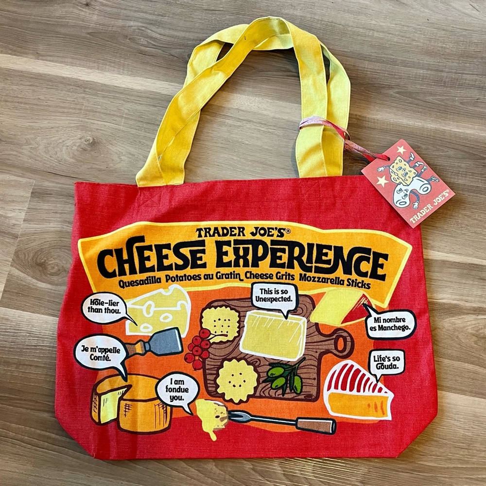 NWT Trader Joe’s Cheese Adventure Tote Bag